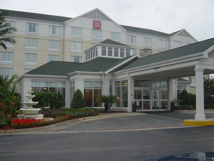 Architectural film on a hotel entrance portico