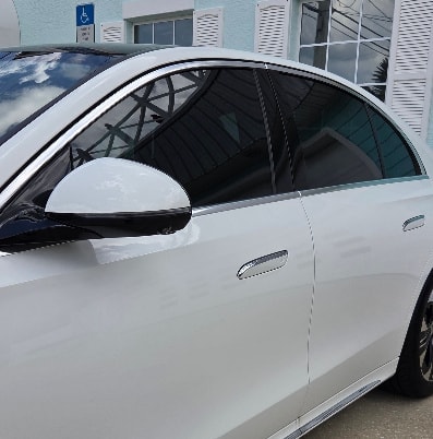 Car window tint dark automotive glass